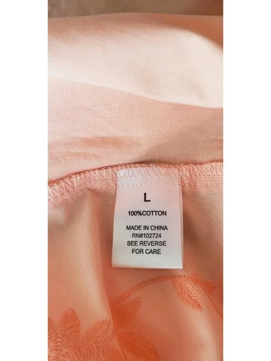 NWT HESTER & ORCHARD EMBROIDERED FLORAL BUTTON DOWN TOP BLOUSE MANDARIN LARGE - Picture 11 of 11